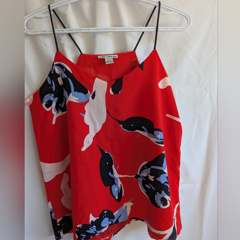 Red Graphic Print Top